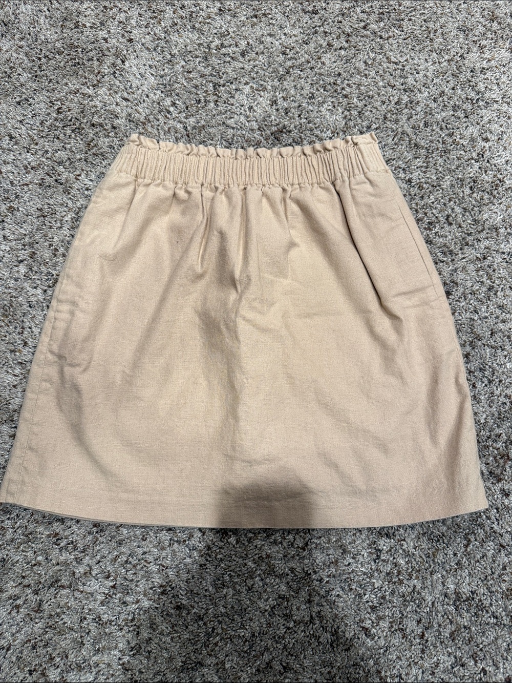 J. Crew Beige Elastic-Waist A-Line Skirt